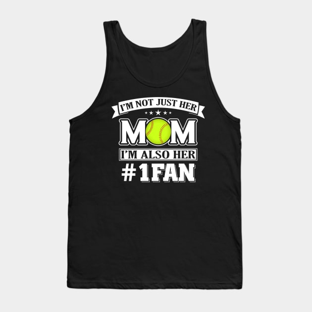 Mom Number One Fan Softball Baseball Player Tank Top by Sloane GalaxyLinesSpace